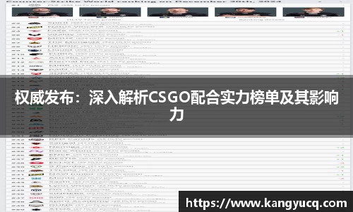 权威发布：深入解析CSGO配合实力榜单及其影响力